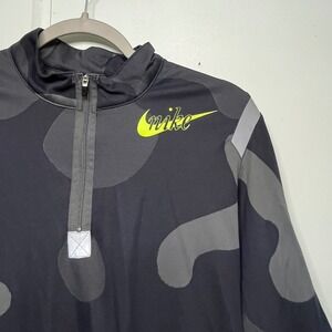 Nike Men's Camo Dry-FIT Quarter Zip Pullover‎ Athletic Shirt Size M Running Gym